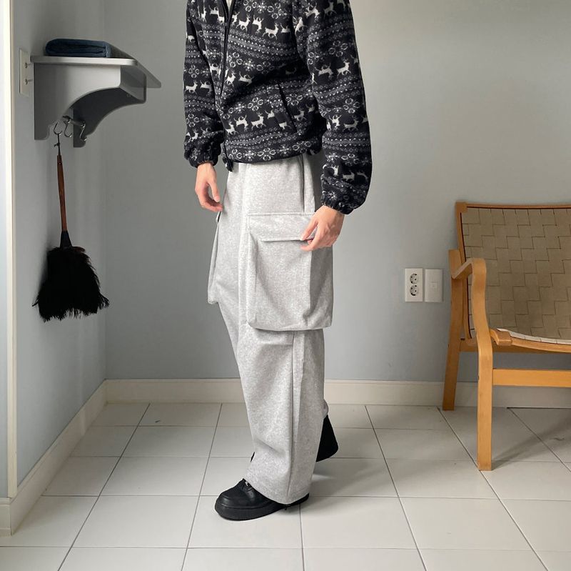 LMN Kerit Cargo Pocket Sweat Pants (Gray)