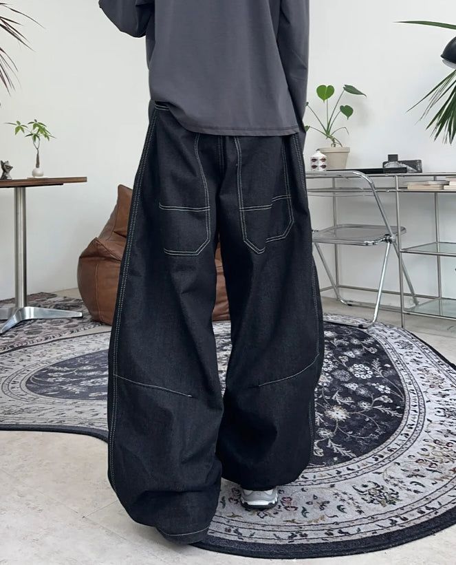 Akid Big Pocket Balloon Denim Pants