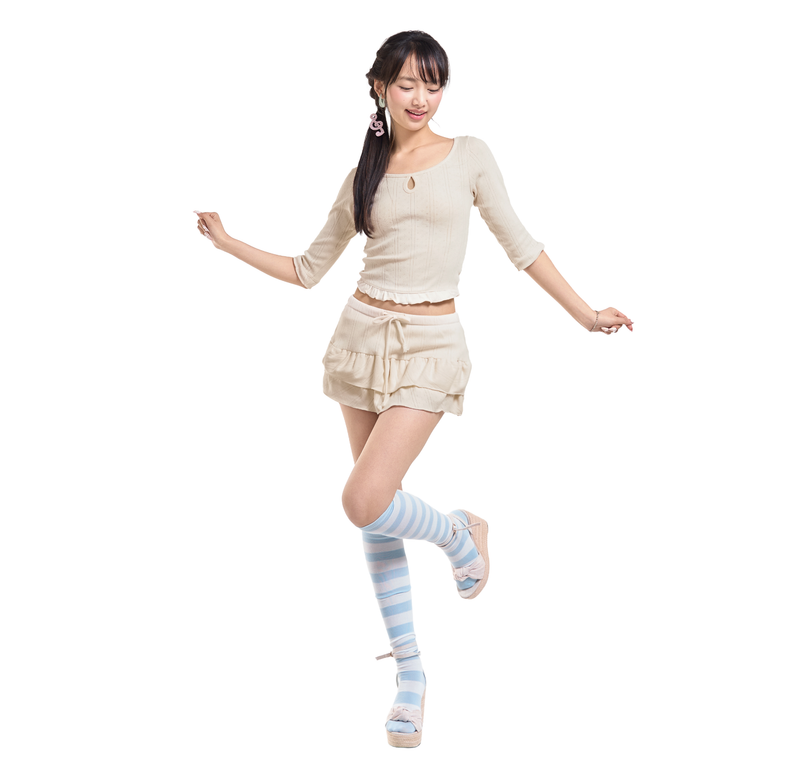 BLOSSOM PICOT MINI SKIRT [IVORY]