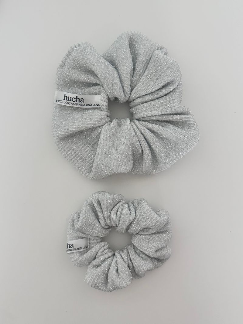 hucha Silver Scrunchie (2size)