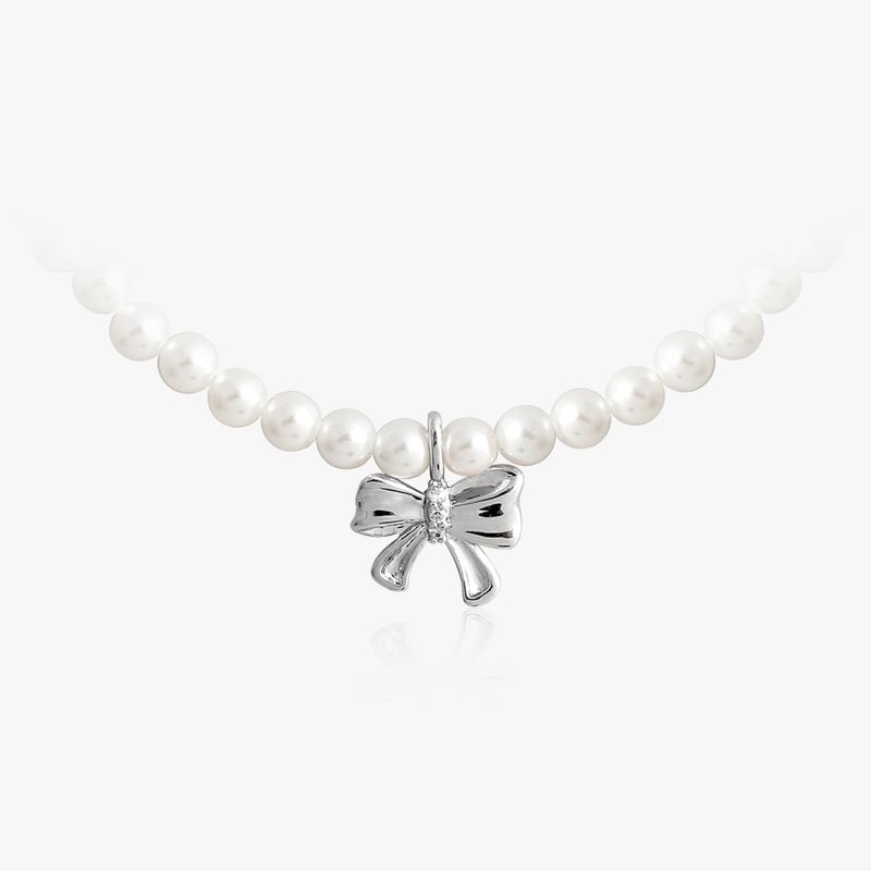 Lady Ribbon Pearl Necklace