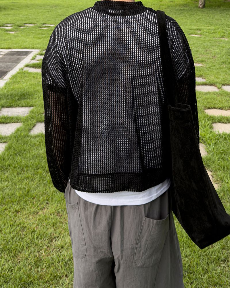 Bellon Summer Mesh Crop Cardigan