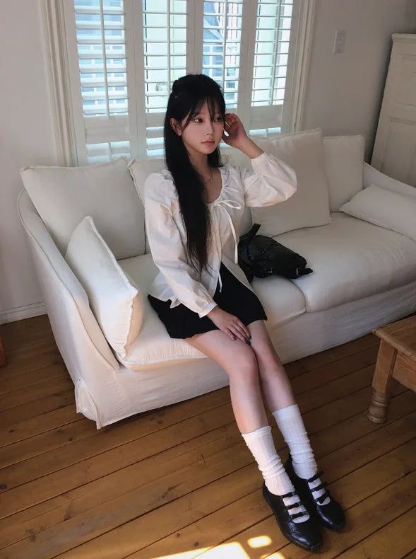 Cory Pintuck Ribbon Long Sleeve Blouse