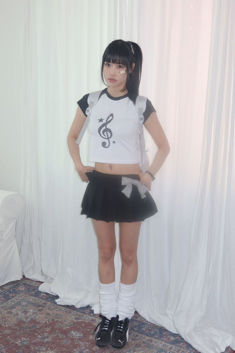 Note raglan tee _ White
