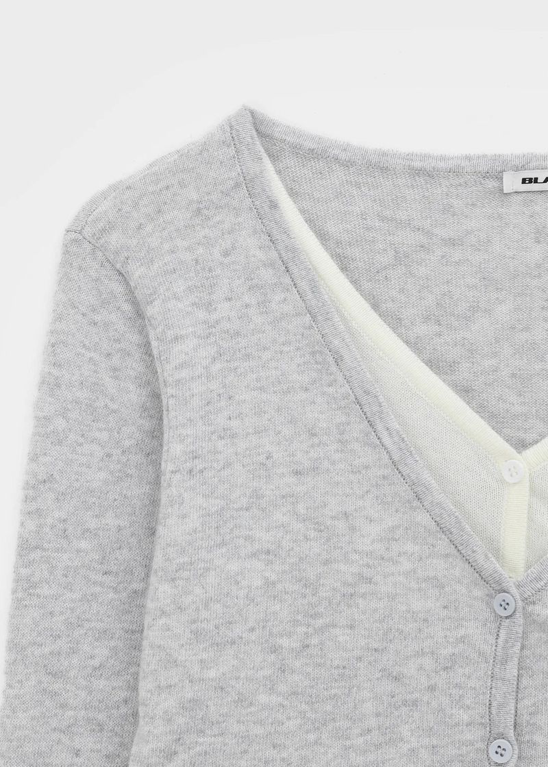 [MADE] Basini Layered V-Neck Cardigan