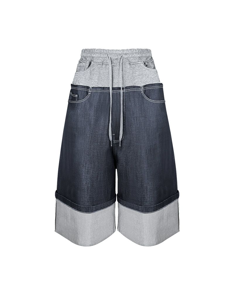ANDEND(エンデンド)の「DENIM X SWEAT LAYERED ROLL UP SHORTS(Pants)」