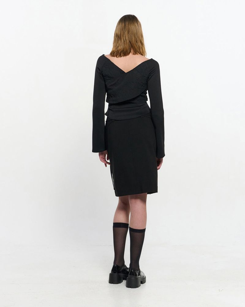 Cross-Draped Top _ BLACK