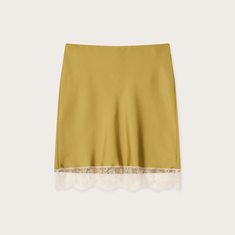 Rose Stain Lace Mini Skirt