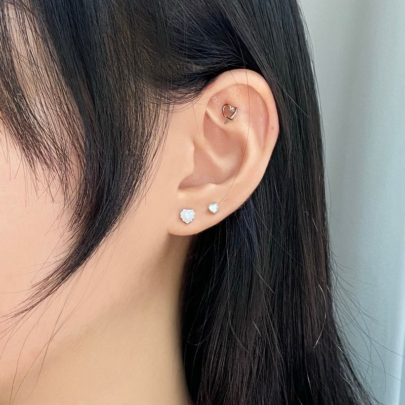 [5 set] Ribbon Pearl Piercing Set