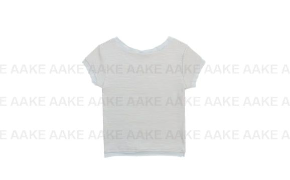 V-BUTTON STRIPE TEE