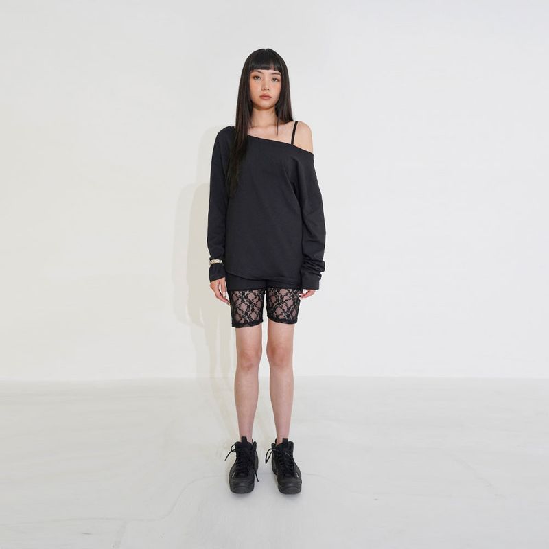 Recycle one- shoulder Tee 001