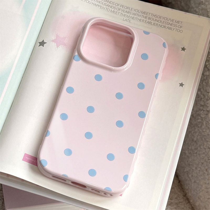 Pastel Tone Dot Pattern Jelly iPhone Case