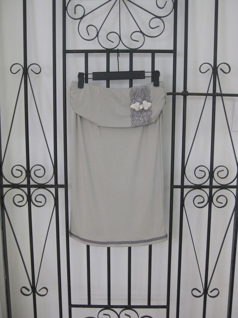 [香] Belle Lace Midi Skirt (3-way) (Gray)