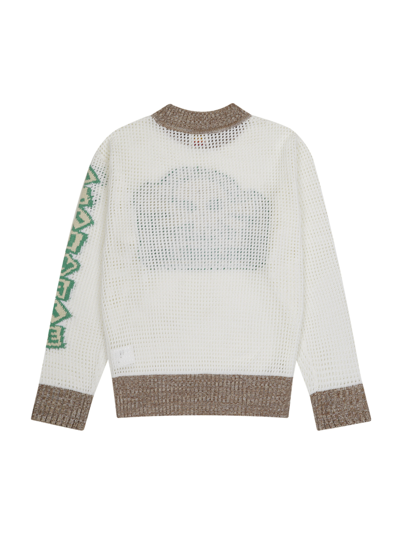 MULTI SKULL MESH KNIT (IVORY/MINT)
