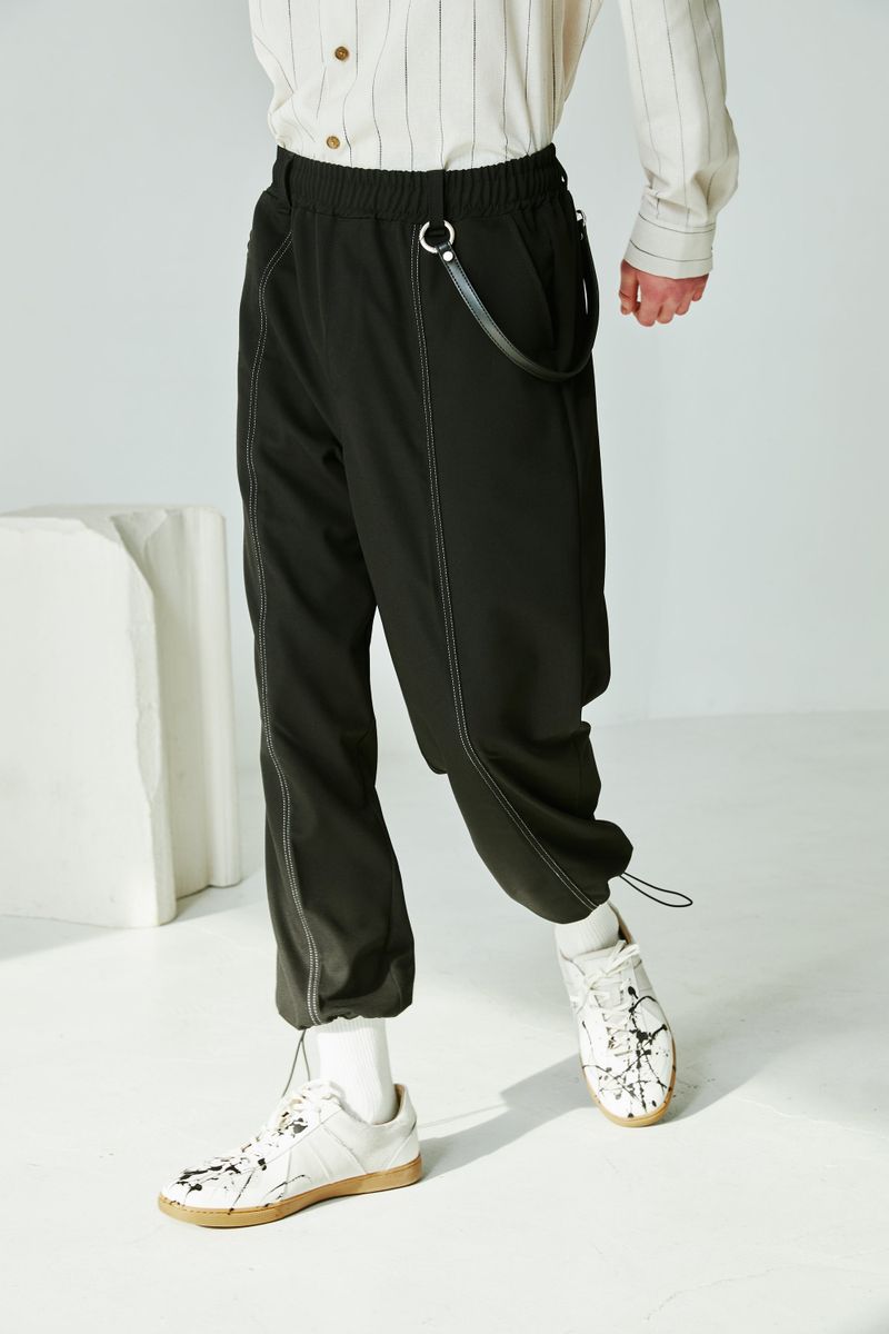 FRONT STITCH STRING JOGGER SLACKS