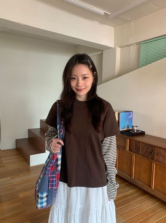 Zmeb Cotton Check Patchwork Shoulder Bag
