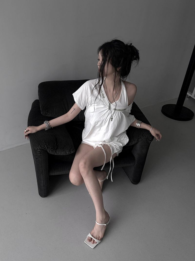 shell button volume strap top (3color)