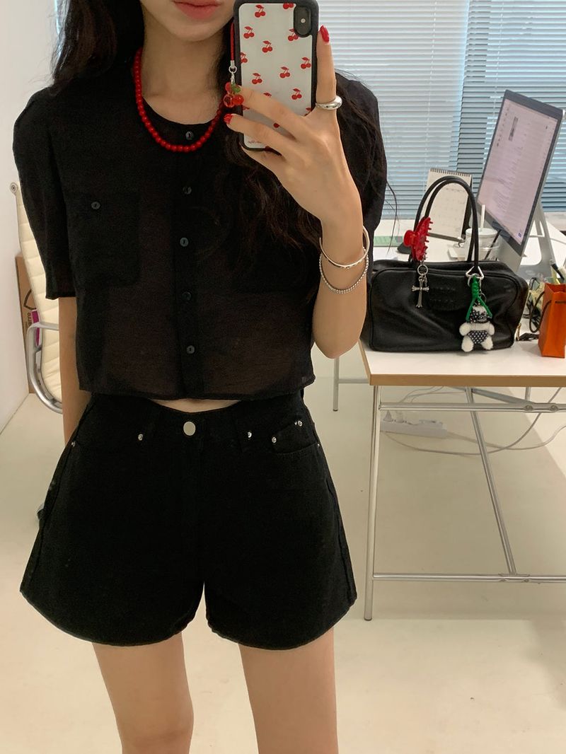 [MADE] ERT SEE-THROUGH PUFF BLOUSE