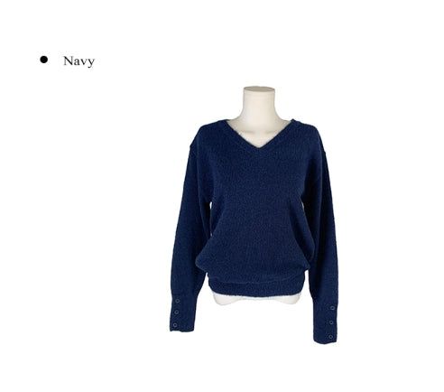 Baran Wool Loose Fit Long Sleeve Button Knit