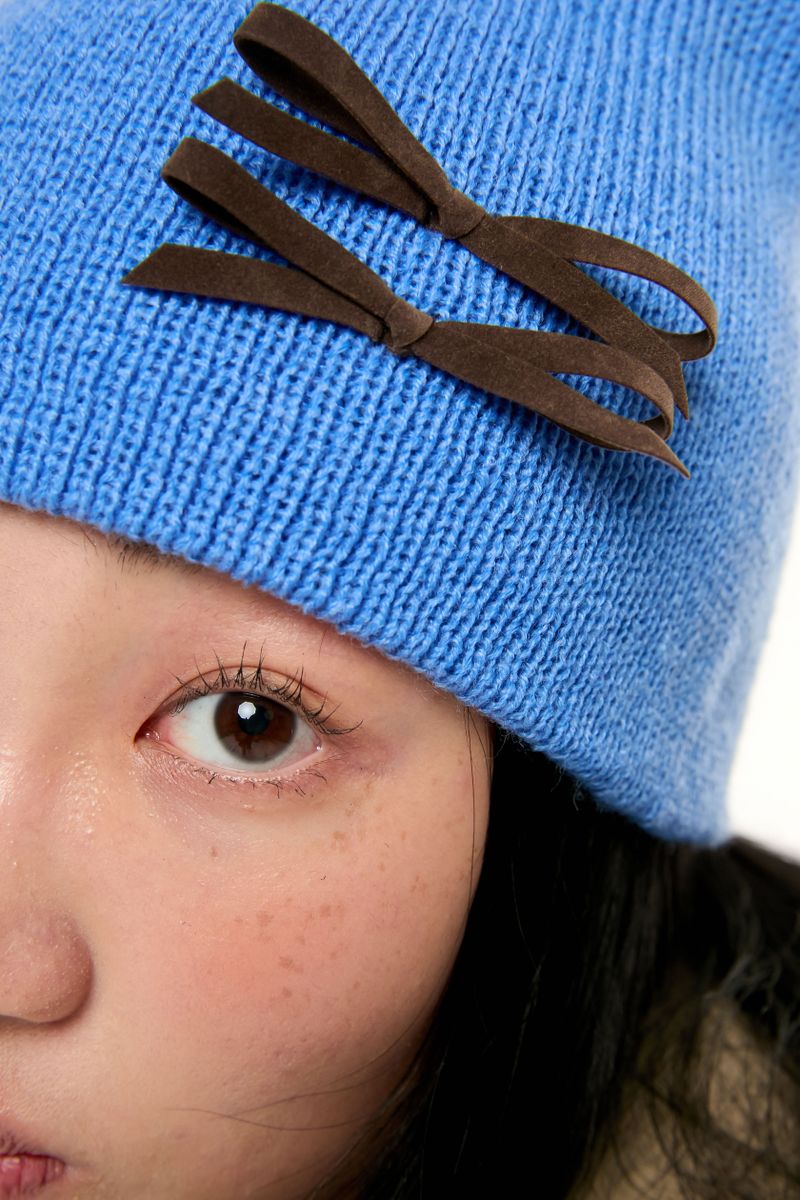 MINI RIBBON BEANIE / BLUE