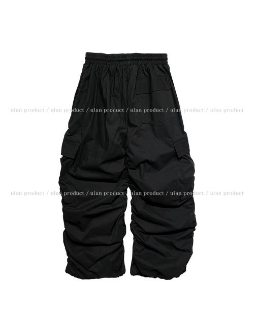 Aubert Wide Shirring Cargo Pants