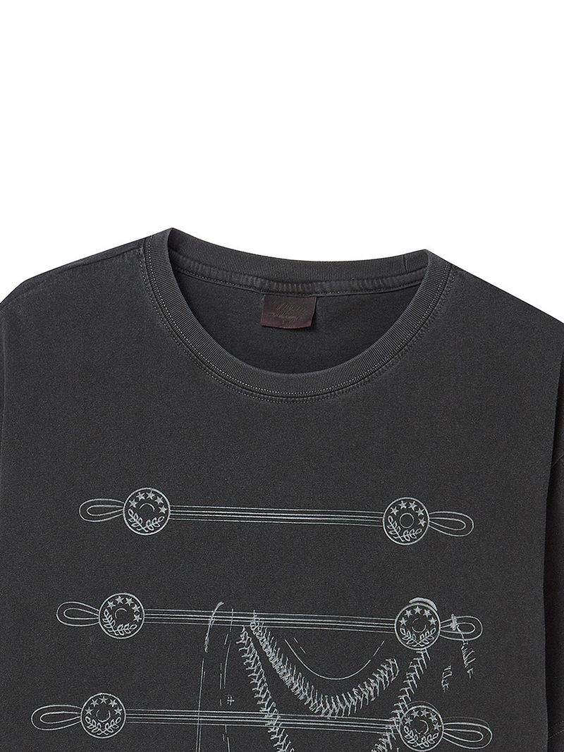 BUTTON TEE CHARCOAL