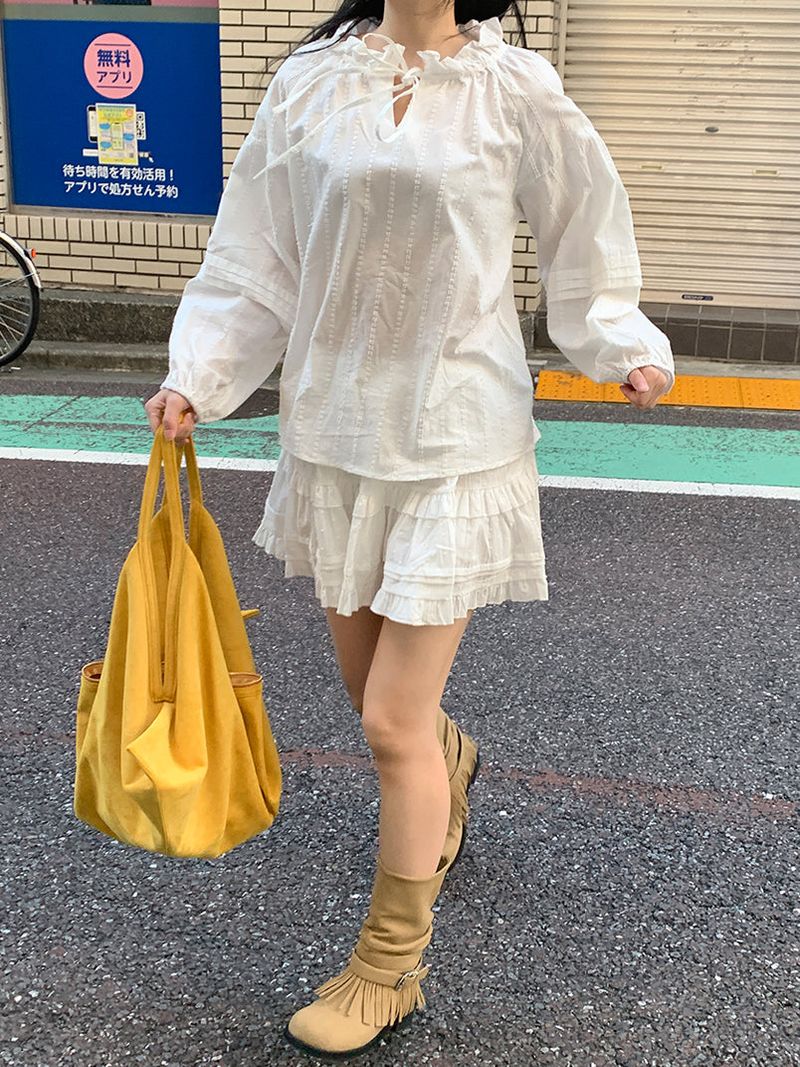 BENNY FRILL PUFF BLOUSE (2C)