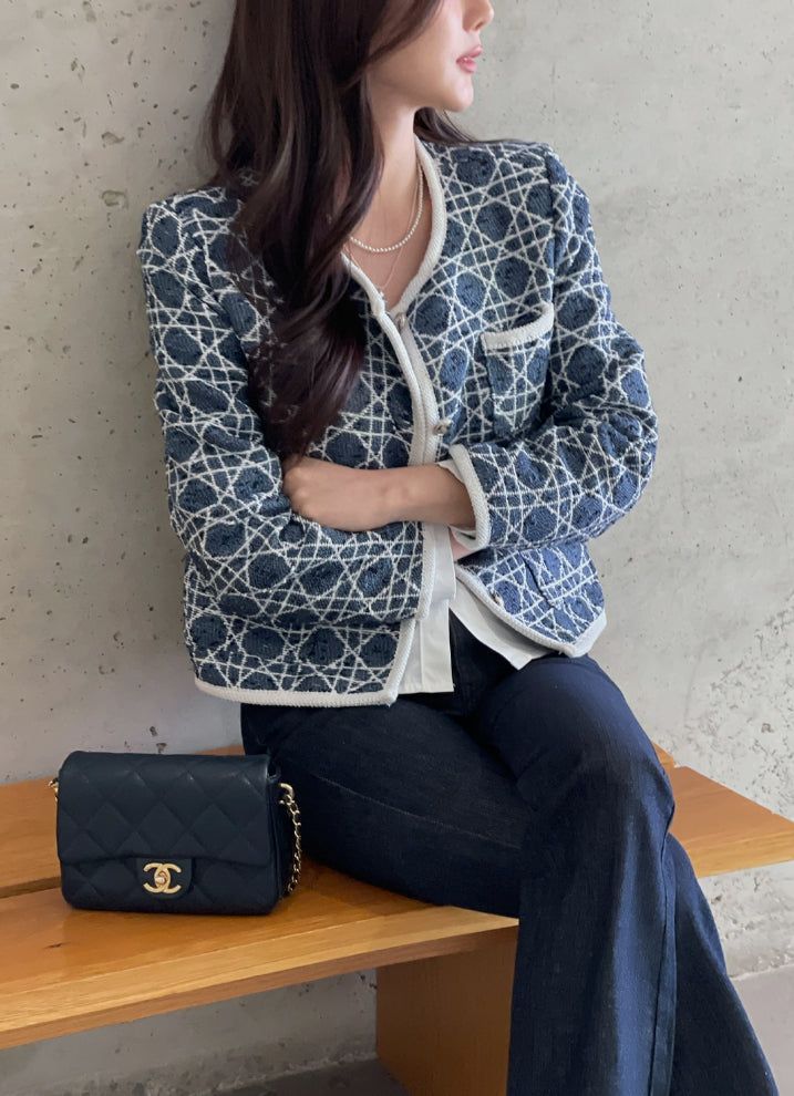iam mari（アイアム マリ）の「Mondel Cannage Color Matching Tweed Jacket（Jackets/Outerwear）」