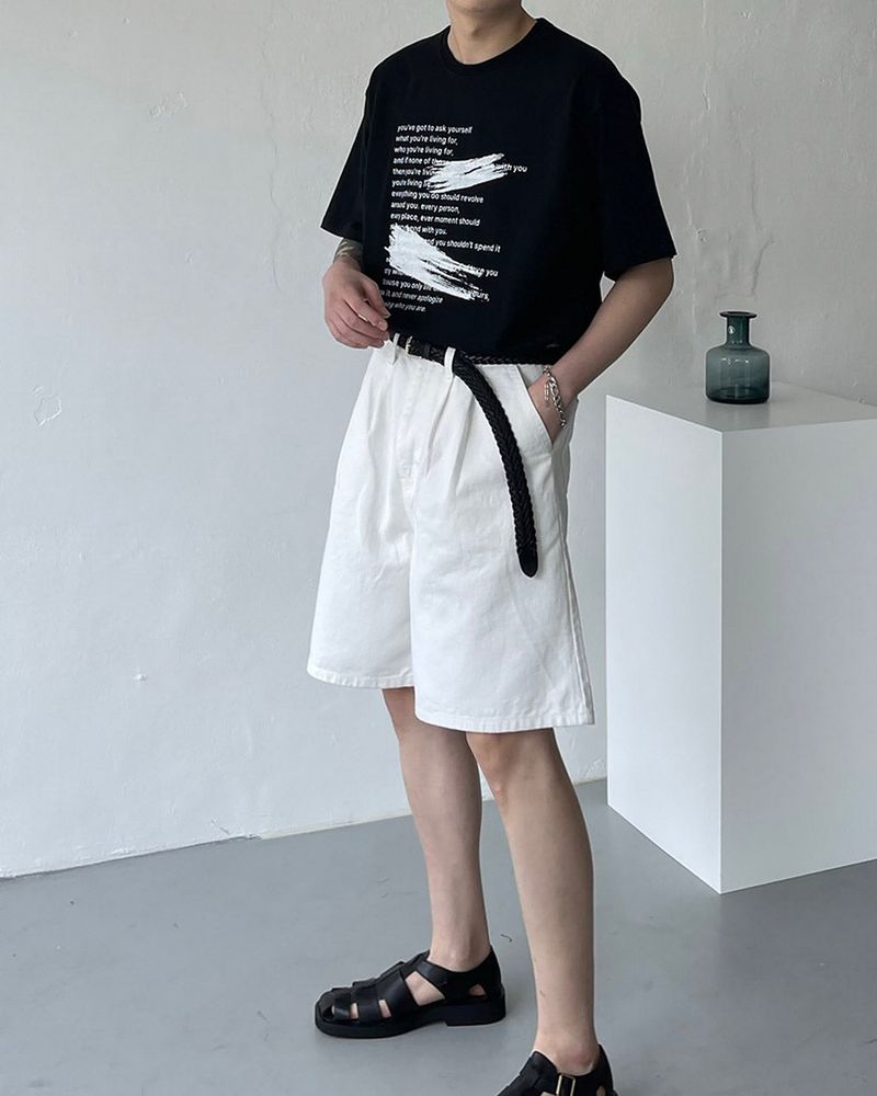 SI White Two Tuck Shorts (S–L)