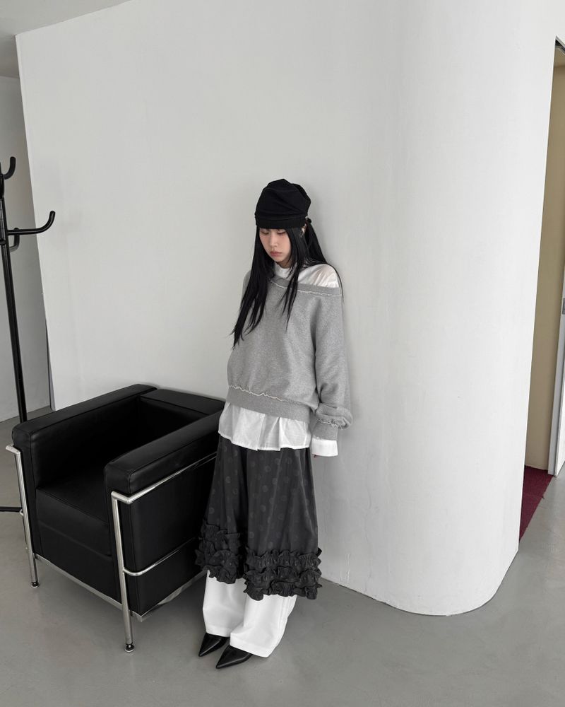 Dot frill skirt