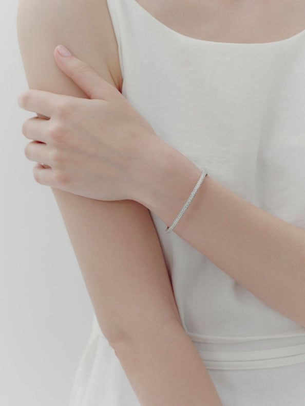 26SS★ [Premium Plating] Essence AB(W) Luxe Full Pave Bangle