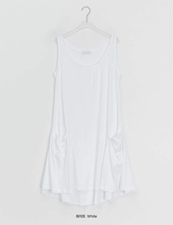 Nife Pocket Flare Sleeveless One Piece