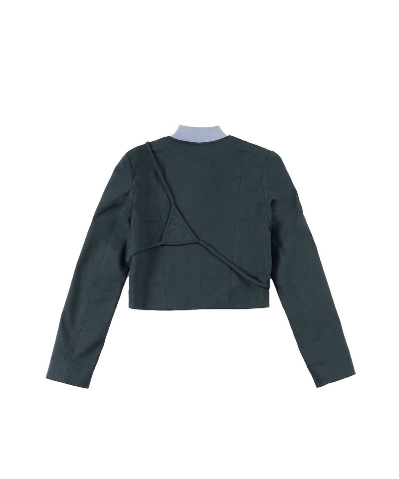 POCKET DETAILS ZIP-UP JACKET TEAL