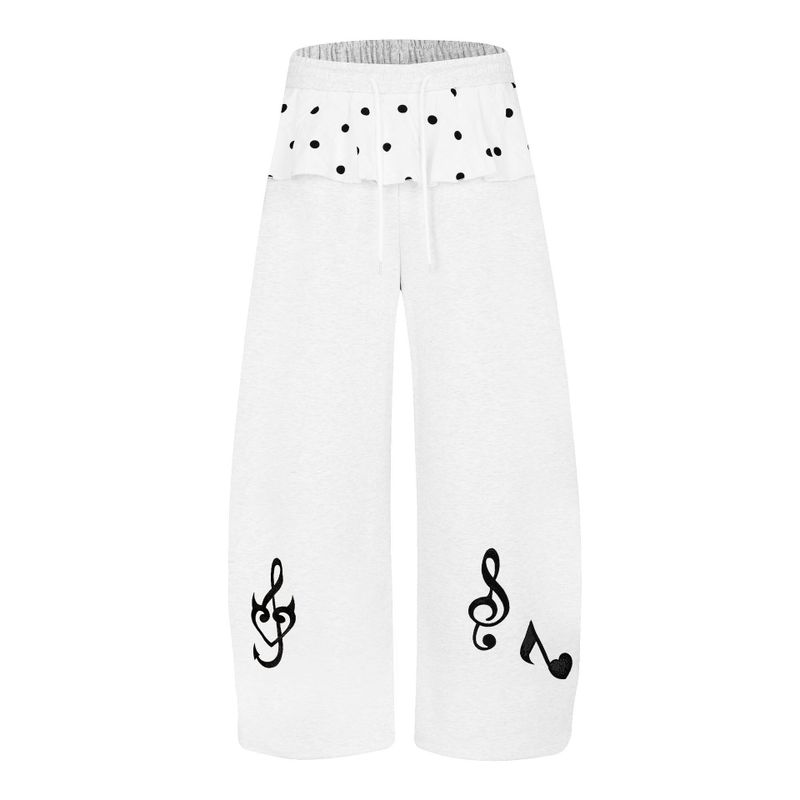 Muse Polka-Dot Ruffle Wide-Leg Pants