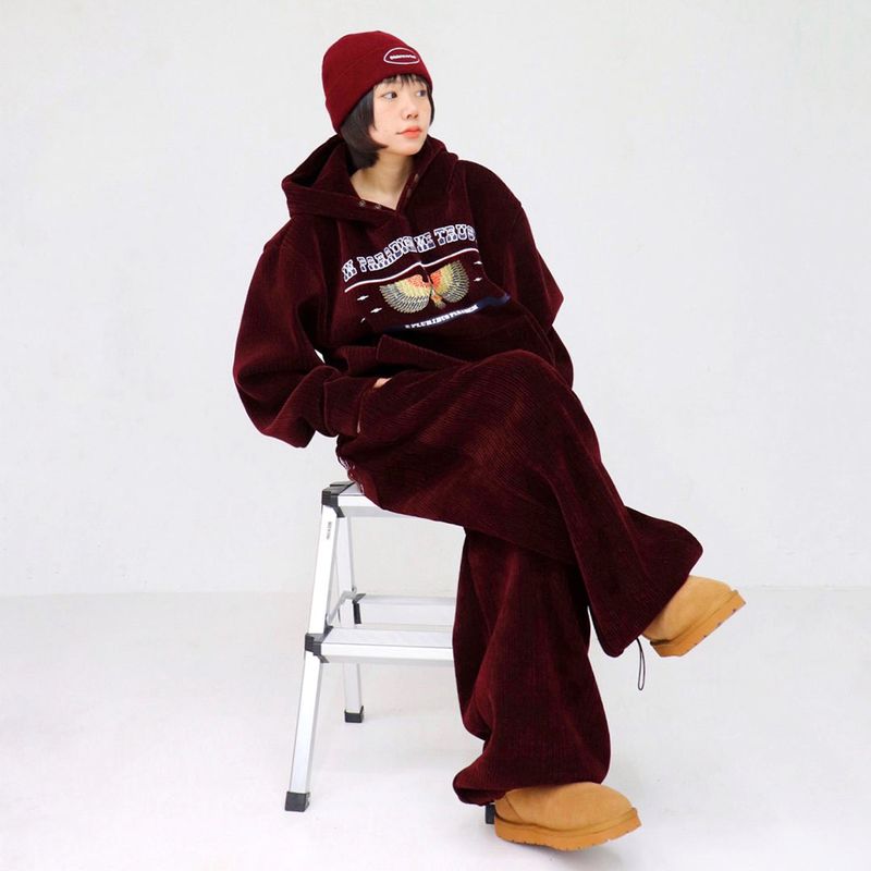 HundoP(ハンドピー)の「Crop corduroy mink fleece hood(Tops)」