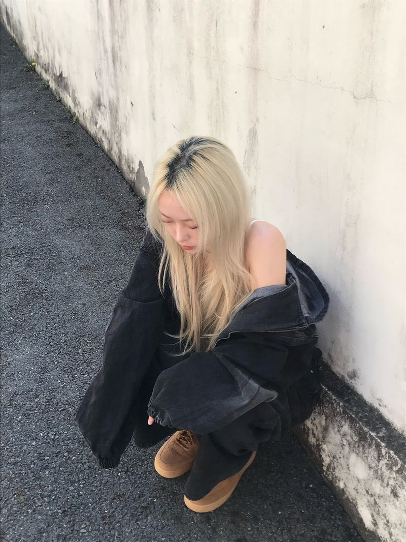Aceite set up denim hood jacket