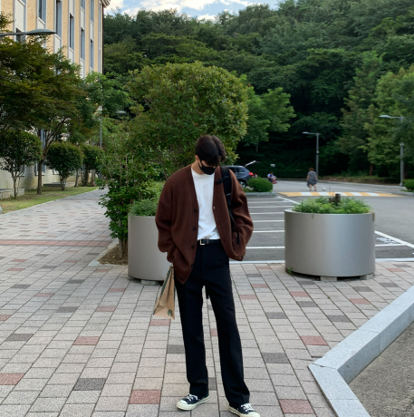 flander plain overfit cardigan