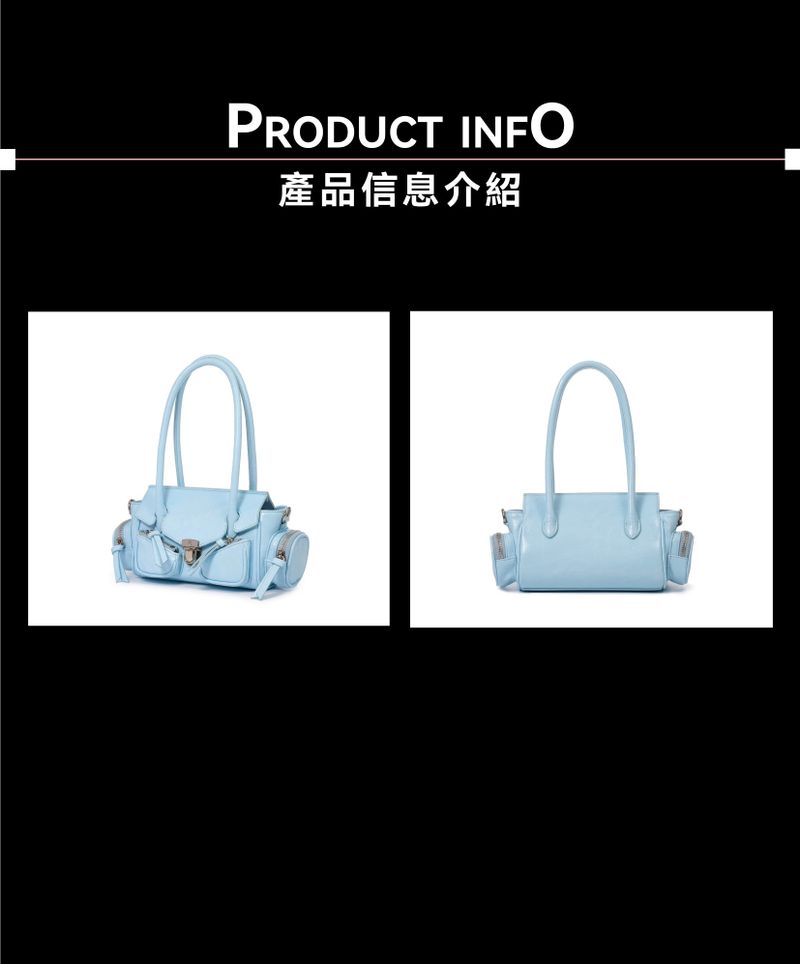 Mini Blue “MALDIVES” Oiled Leather Biker Bag