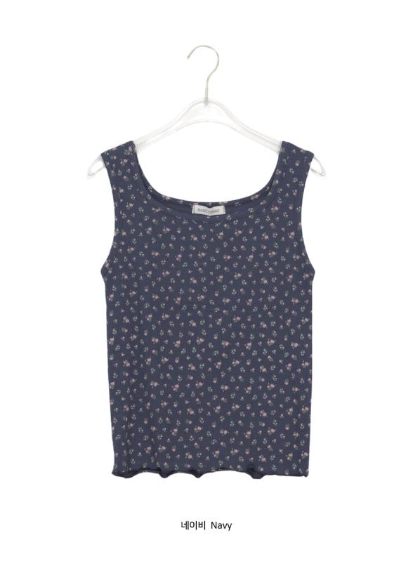 Theron Wave Flower Square Neck Sleeveless