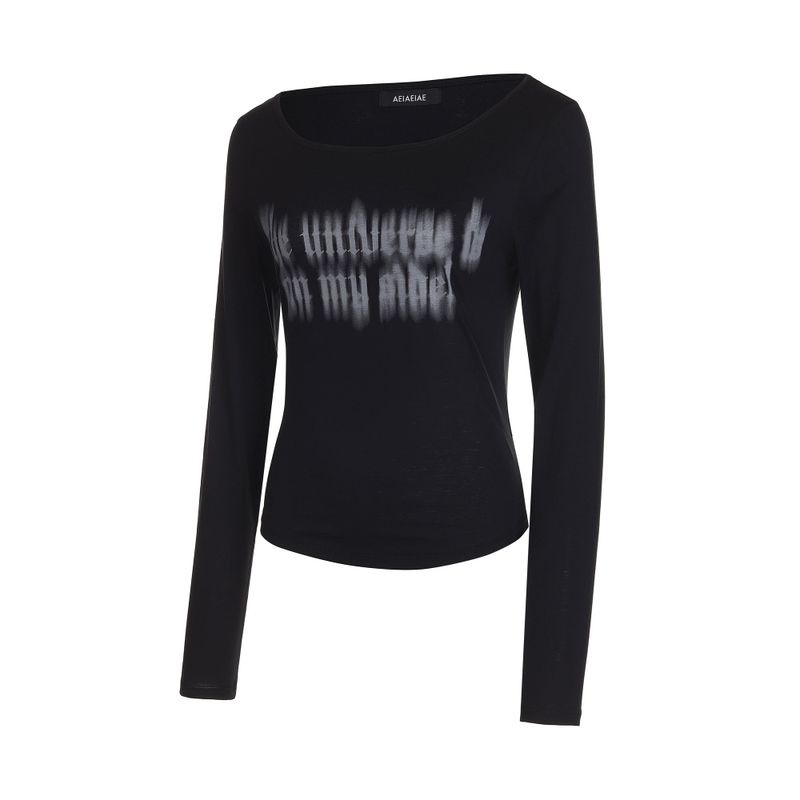 Airy Long Sleeve Tee – Dark Whisper [BLACK]