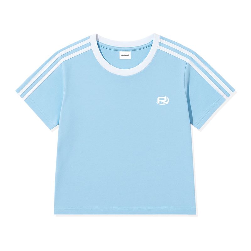 RANDOMOFF（ランダムオフ）の「ロフエッセンシャルスポーティートラッククロップTシャツ (4color)（トップス）」