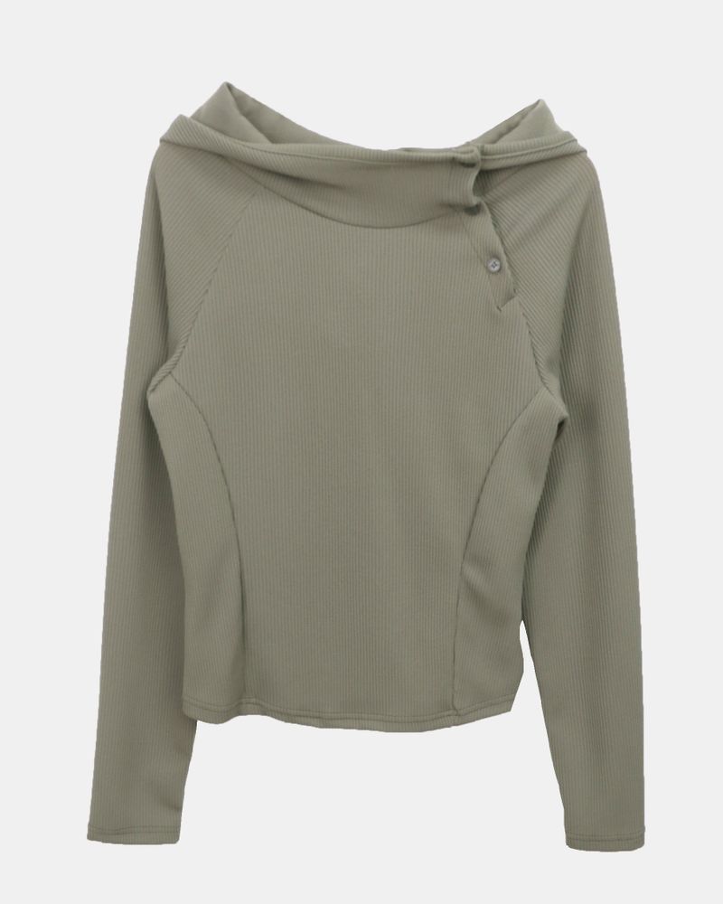 Tern High-Neck Hood Button T-Shirt