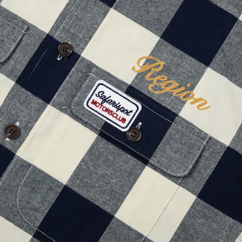 REGION MOTORS CLUB STRIPE WAPPEN SHIRTS JACKET (INDIGO)