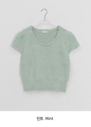 Sbit Round Hairy Short Sleeve Knit