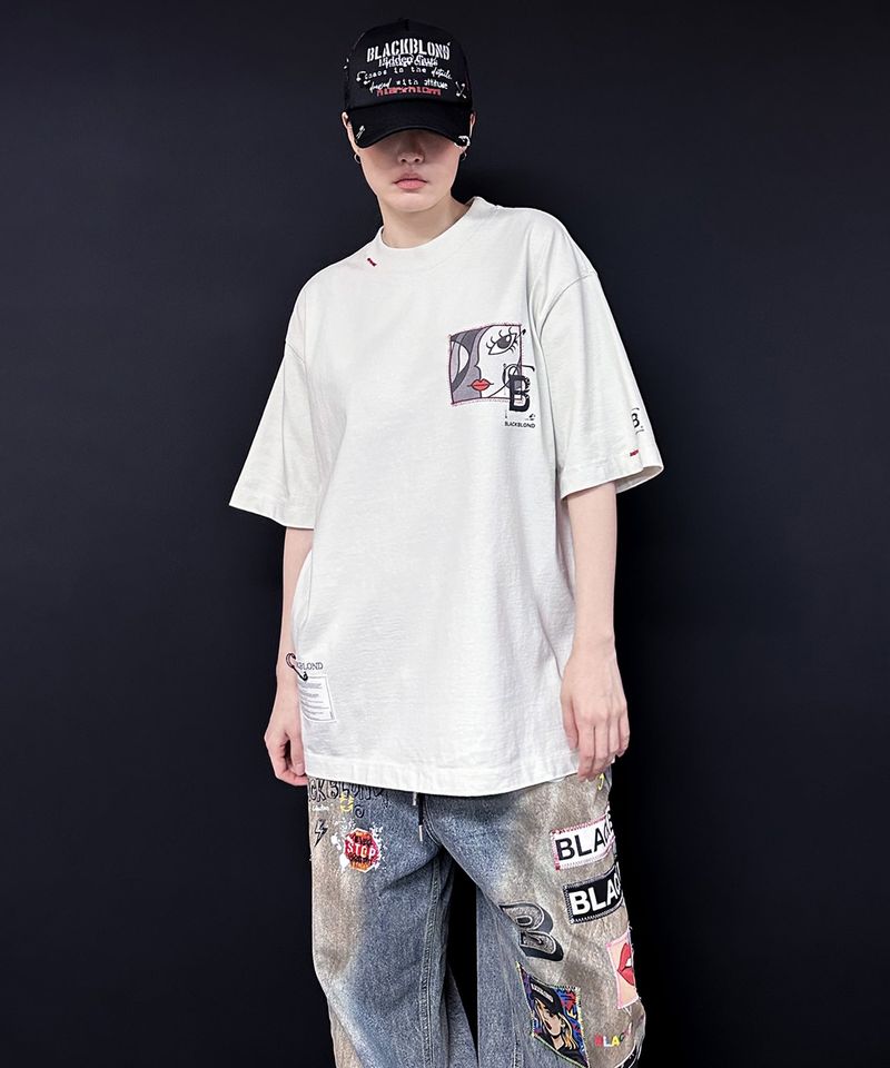 BLACKBLOND(ブラックブロンド)の「BBD Pop Clash Pigment T-Shirt (Vintage White)(Tops)」