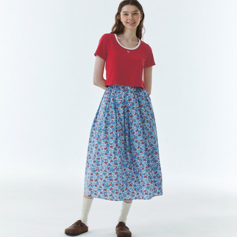 RVS Ringer Crop T-Shirt Red