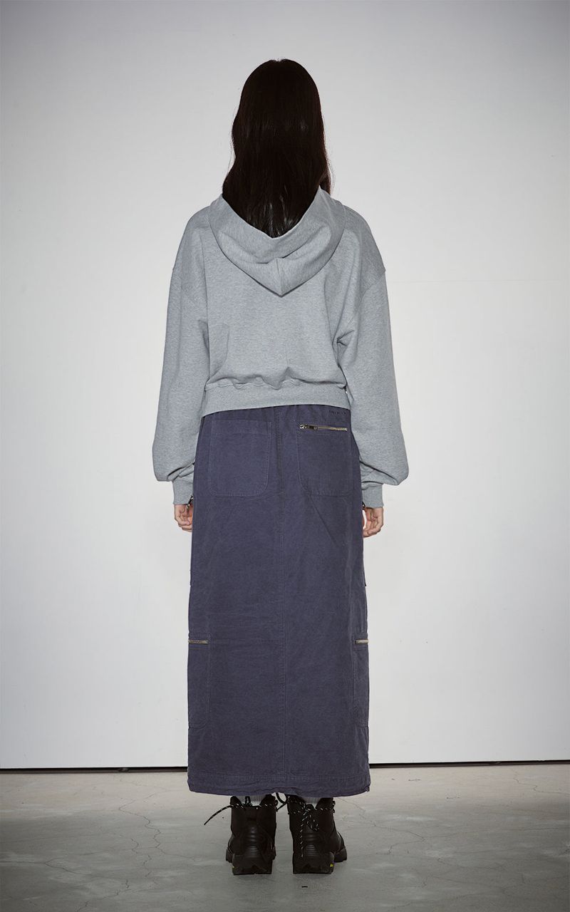 WASHED 2WAY ZIP SKIRT_PURPLE BLUE