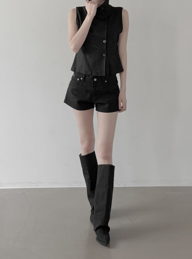 Teeth Adjust Cotton Shorts