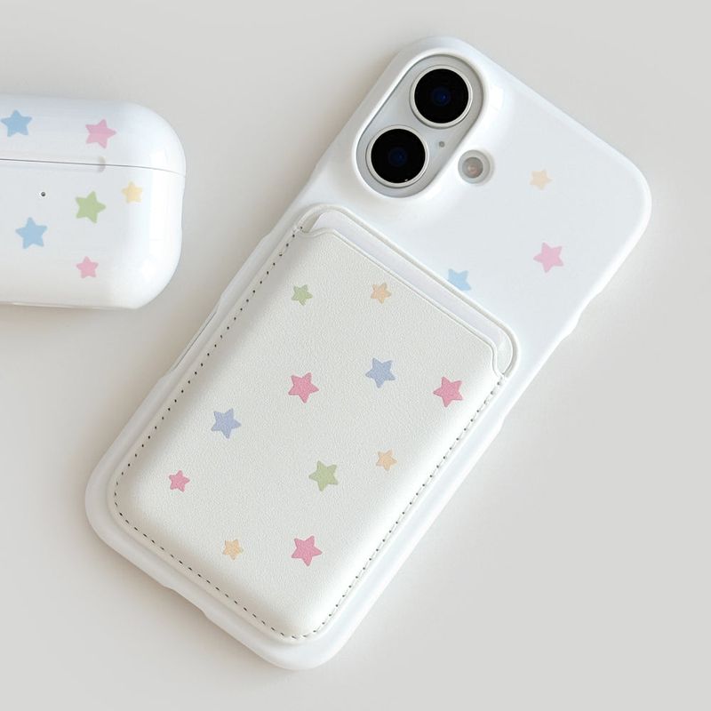 Monani Studio（モナニースタジオ）の「[Macsafe] カラースターマグセーフレザーカードウォレット（スマホグッズ/小物）」