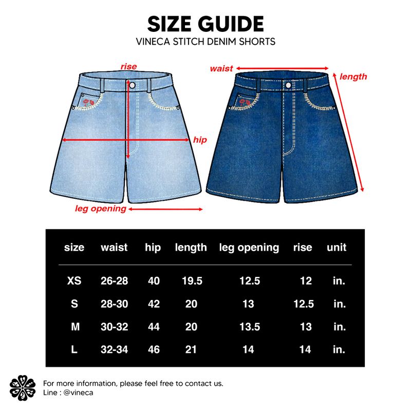 Vineca Stitch Denim Shorts